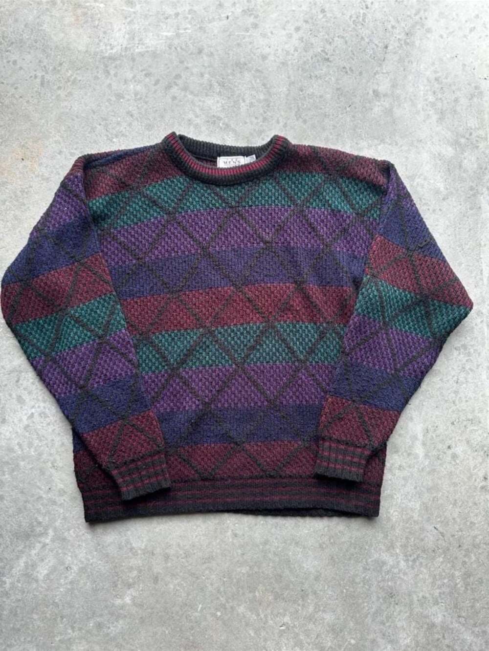 Vintage Sears Geometric Pattern Sweater - Large